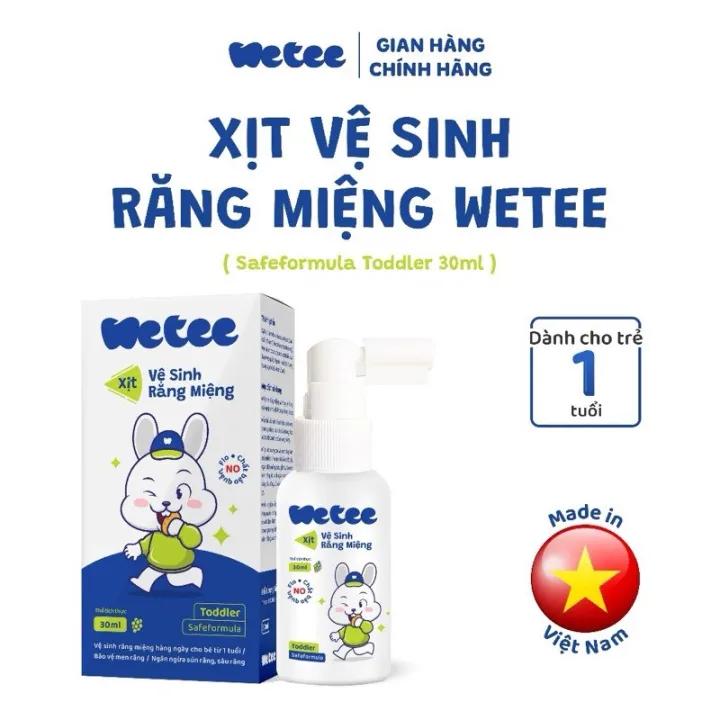 Xịt chống sâu răng Wetee giúp vệ sinh răng miệng giảm ố vàng sâu sún cho bé