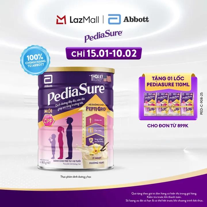 1 lon PediaSure 1-10 tuổi dạng bột hương Vani 800g