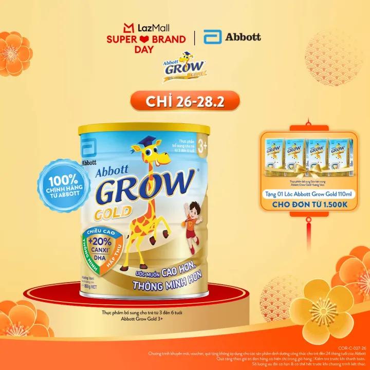 Lon sữa bột Abbott Grow 3+ 850G/800G