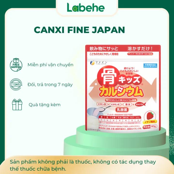 Bột Canxi Cá Tuyết Vị Dâu Fine Japan 140g Hỗ Trợ Bổ Sung Canxi