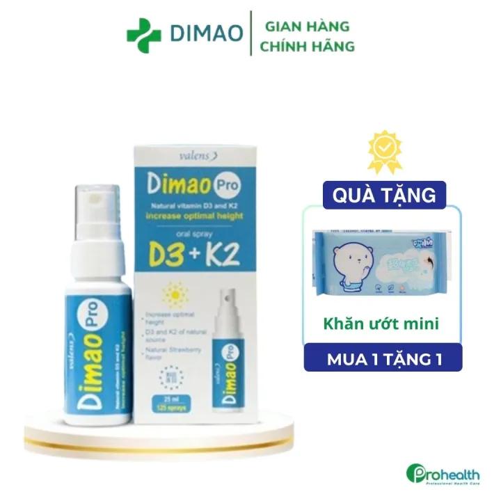 Dimao pro D3 + K2 Chai Xịt Miệng Giúp Tăng Cường Hấp Thu Canxi Cho Bé