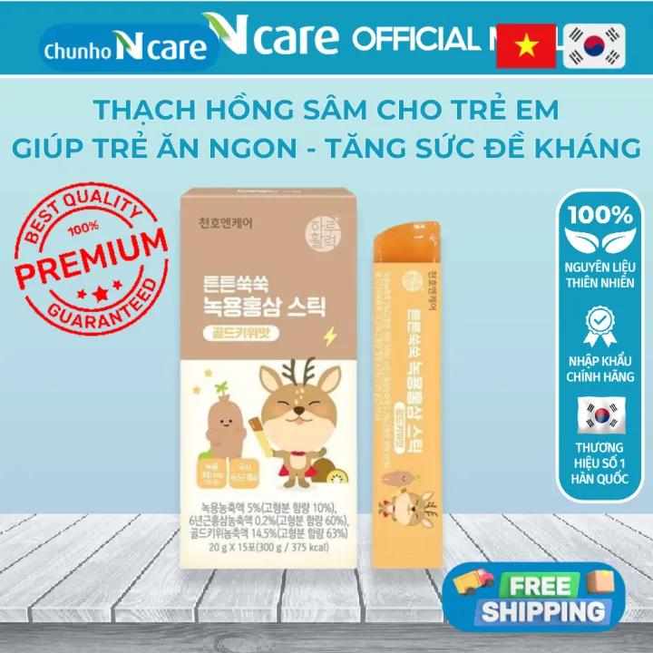 Thạch Hồng Sâm Cho Trẻ Em CHUNHO NCARE Tăng Sức Đề Kháng Bổ Sung Dinh Dưỡng Cho Bé Hộp 15 Gói x 20g