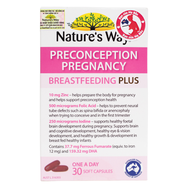 Thực phẩm bảo vệ sức khỏe Nature's Way PreConception Pregnancy Breastfeeding Plus