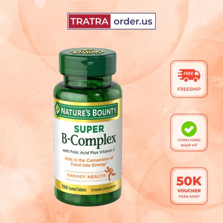 Viên uống tổng hợp Vitamin B Super B-Complex Nature’s Bounty 150 viên hàng chính hãng USA đủ Bill