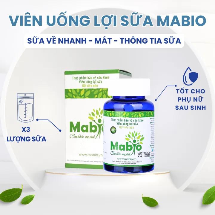 Viên uống lợi sữa Mabio giúp lợi sữa, giảm nguy cơ tắc tuyến sữa, hộp 60 viên