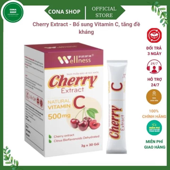 Thực phẩm bổ sung vitamin C Cherry Extract, tăng cường sức đề kháng, hạn chế lão hóa da, giúp chống oxy hóa, cona shop
