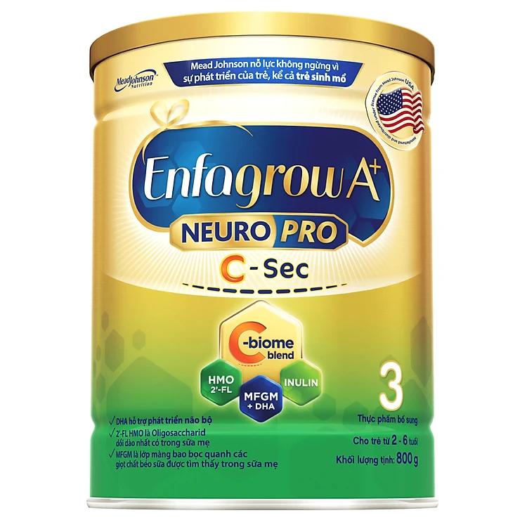Sữa bột Enfagrow A+ NeuroPro 3 C-Sec 800g cho trẻ từ 2-6 tuổi