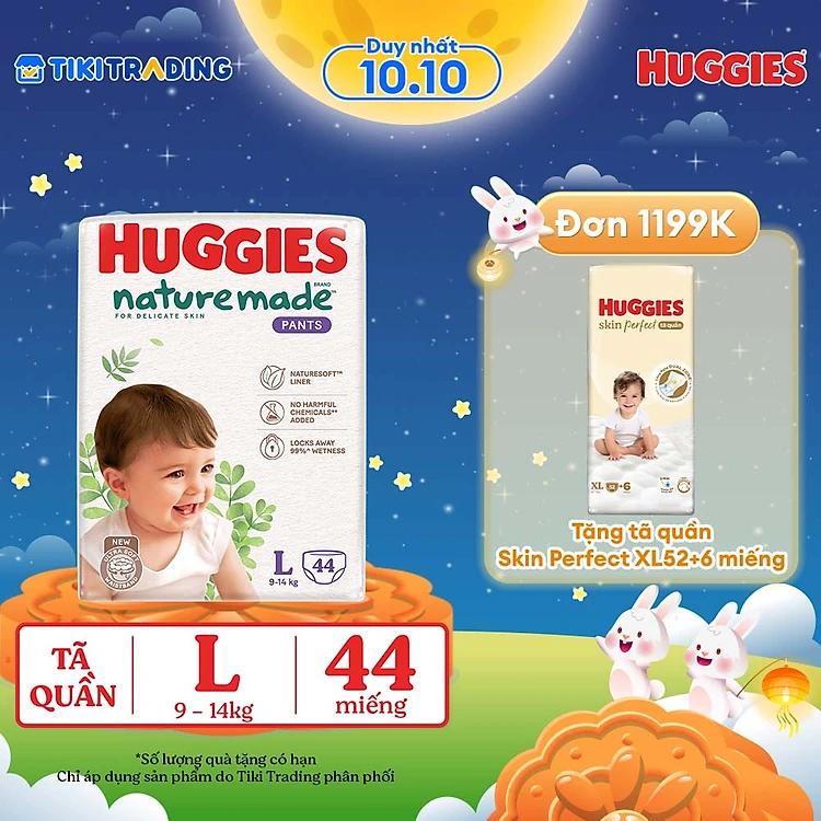 Tã/bỉm quần Huggies Naturemade M58/L44/XL38/XXL26