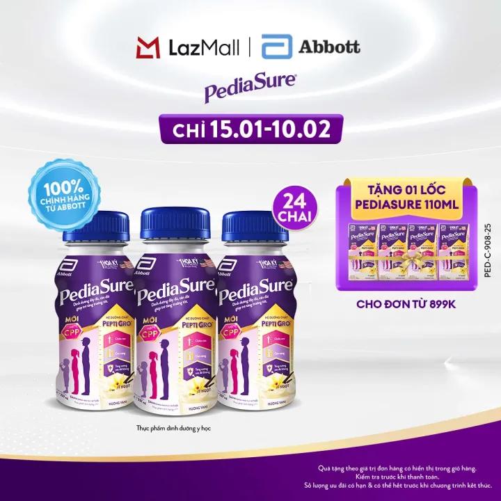 1 thùng 24 chai PediaSure 1-10 tuổi dạng pha sẵn hương Vani 237ml