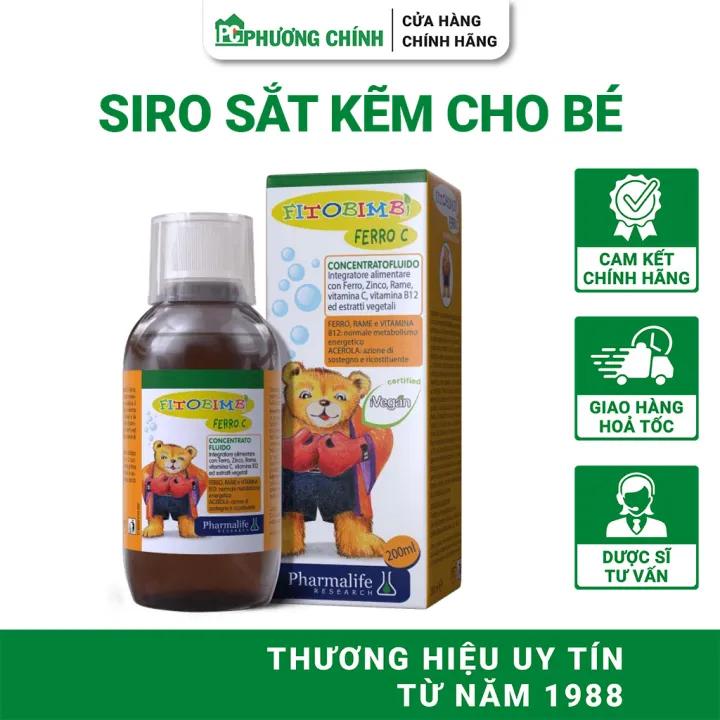Siro Bổ Sung Kẽm, Sắt, Vitamin C Cho Bé Fitobimbi Ferro C Hỗ Trợ Bổ Máu, Tăng Đề Kháng 200ml