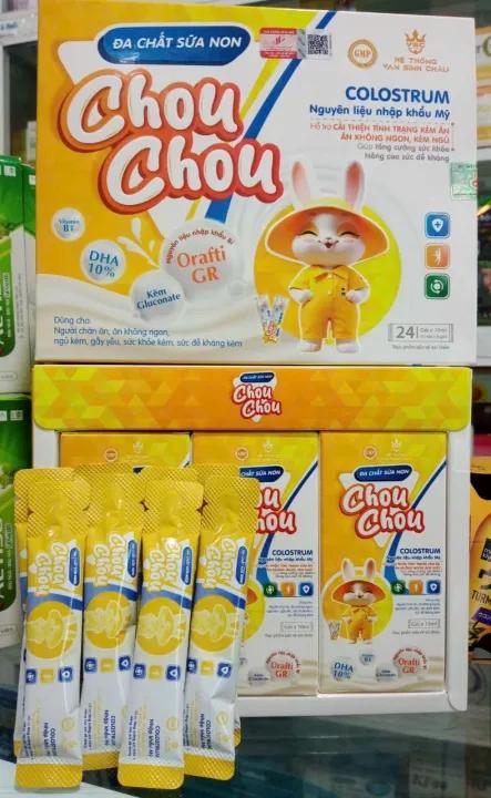 sữa non Chou chou cải thiện tình trạng kém ăn,kém ngủ,tăng cường sức đề kháng