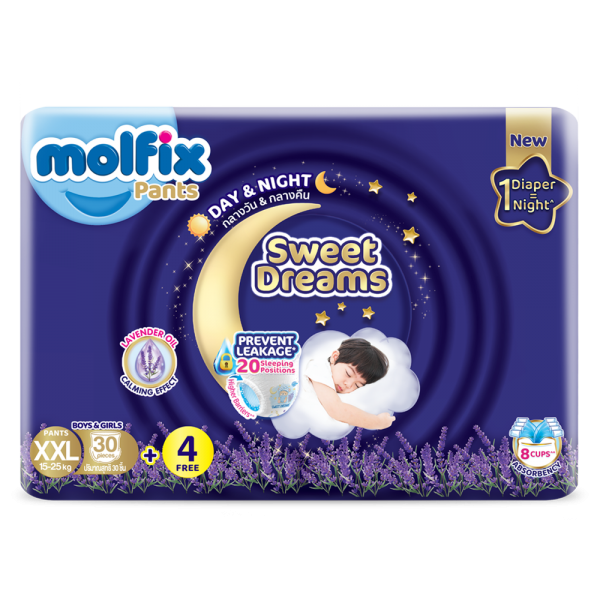 Molfix tã quần Sweet Dreams size XXL (30+4) Jumbo