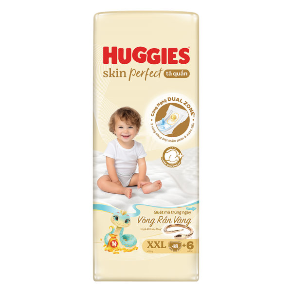 Tã quần Huggies SkinPerfect Pants (XXL, >15kg, 48+6 miếng) (giao bao bì ngẫu nhiên)