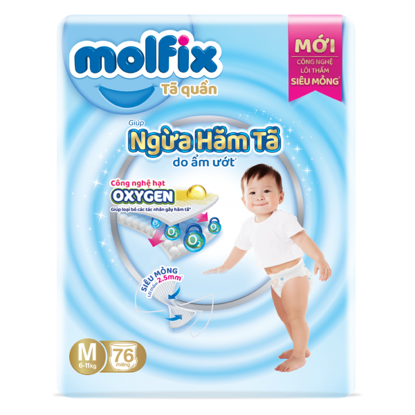 Molfix tã quần Oxygen size M 76 Ultra
