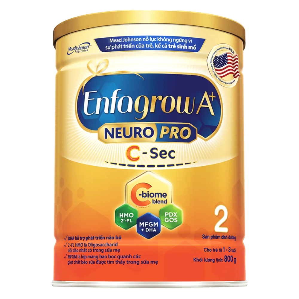 Sữa Enfagrow A+ NeuroPro 2 C-Sec 800g (1-3 tuổi)