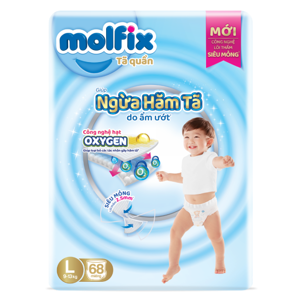 Molfix tã quần Oxygen size L 68 Ultra