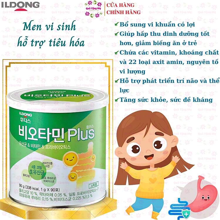 Men vi sinh hỗ trợ tiêu hóa Ildong Hàn ngừa rối loạn tiêu hóa, tăng hấp thụ dinh dưỡng và bổ sung vitamin, khoáng chất từ sữa non
