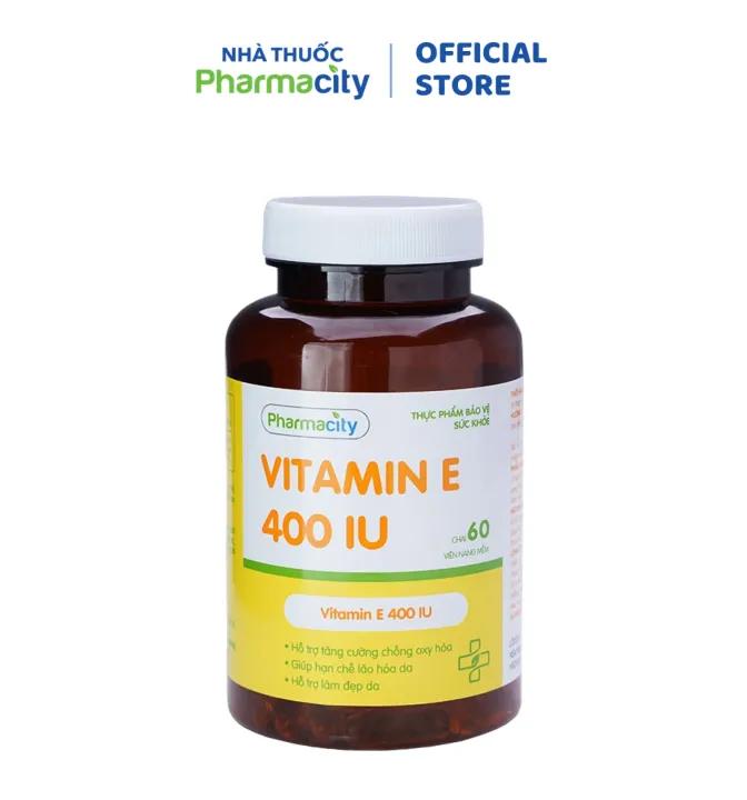 Thực phẩm bảo vệ sức khỏe Vitamin E 400IU Pharmacity (Chai 60 viên)