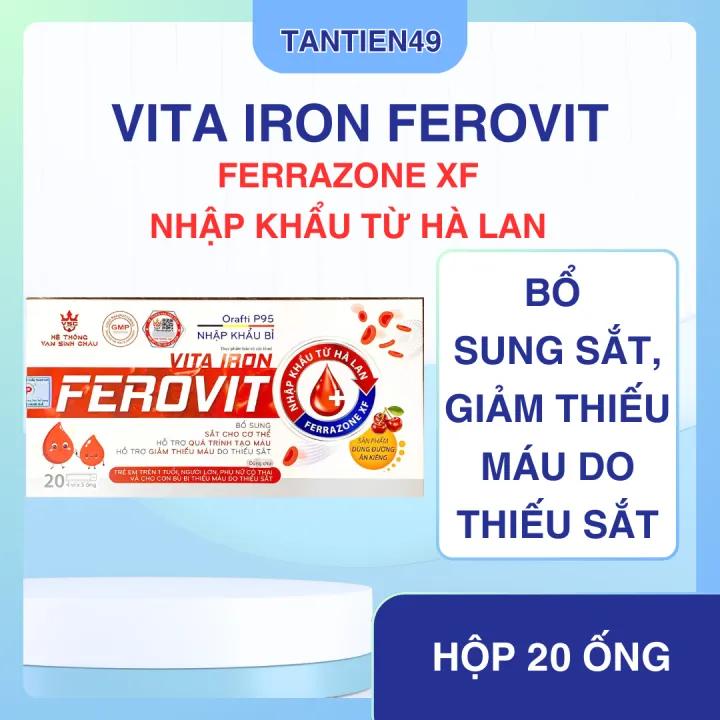Bổ sung sắt cho cơ thể FEROVIT hộp 20 ống
