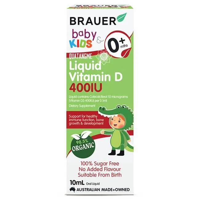 Kid Liquid Brauer Bổ Sung Vitamin D 400 Iu Dành Cho Trẻ Sơ Sinh Và Trẻ Nhỏ -Lọ 100 ml