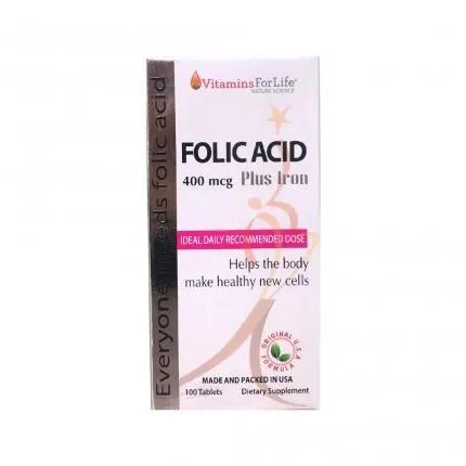 Folic Acid Plus Iron giúp bổ máu chai 100 viên Trang chủ Vitamin và khoáng chất Bổ sung sắt, acid folic 100 viên