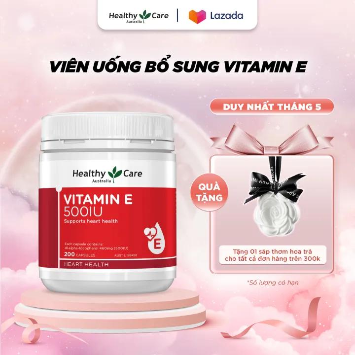 Viên Uống Bổ Sung Vitamin E Healthy Care 500IU 200 Viên Hỗ Trợ Tái Tạo Và Làm Đẹp Da