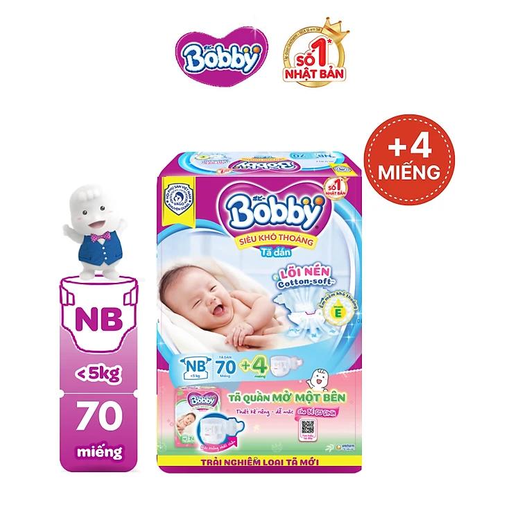 Tã dán sơ sinh êm mềm khô thoáng Bobby