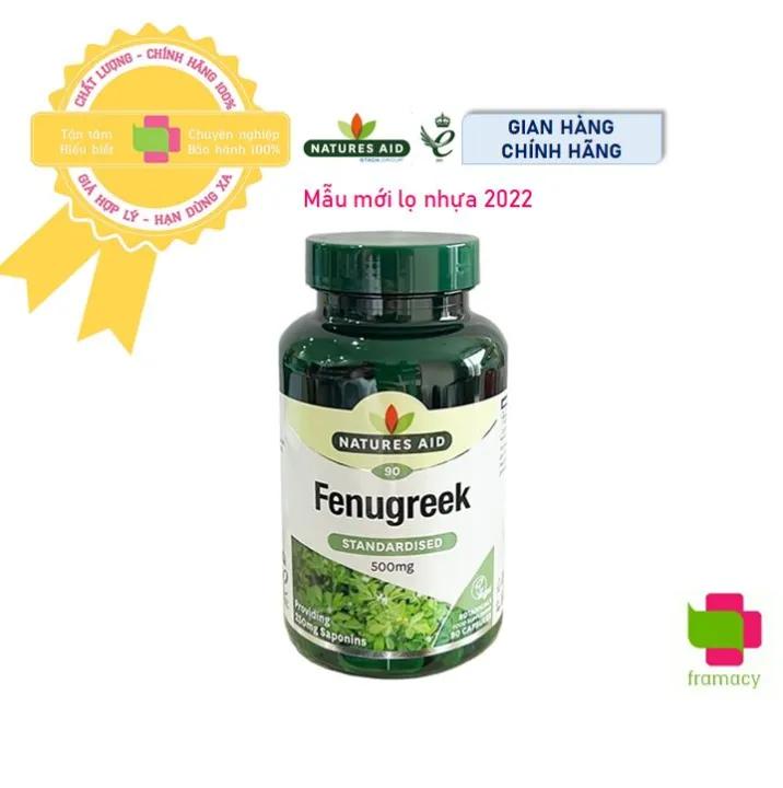 Viên uống lợi sữa Cỏ cà ri Natures Aid Fenugreek 500mg Anh (90 viên) tăng cường dưỡng chất trong sữa cho mẹ sau sinh