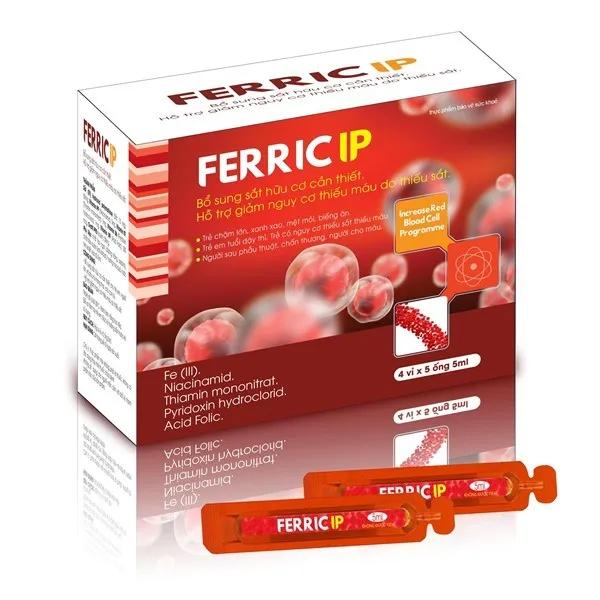 Ferric IP Thực Phẩm Bổ Sung Chất Sắt Cho Người Thiếu Máu 50mg ( Hộp 20 Ống)