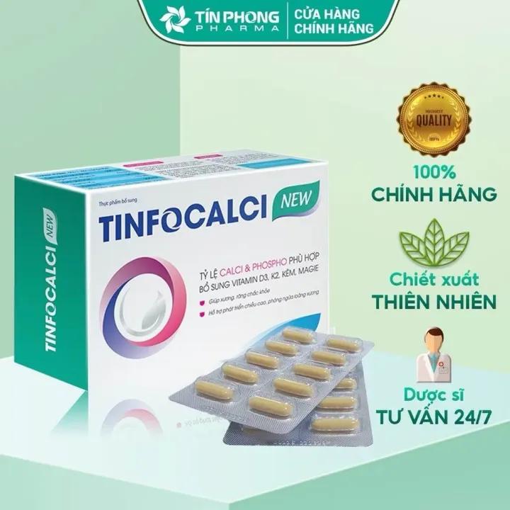 Viên Uống Bổ Sung Canxi Hữu Cơ TinfoCalci New Giúp Xương Chắc Khỏe, Phòng Ngừa Loãng Xương Hộp 30 Viên