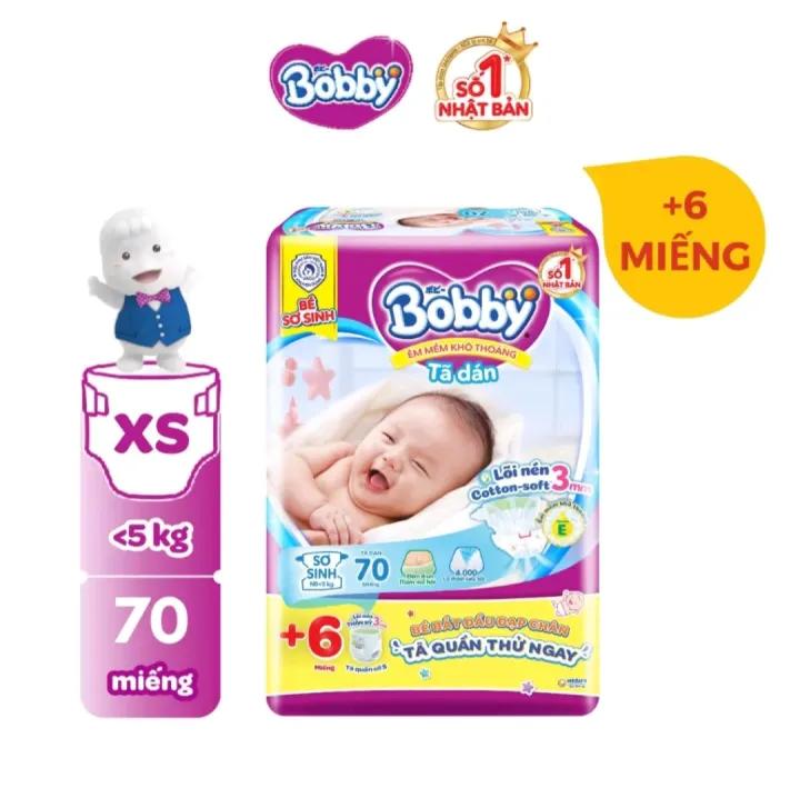 Tã dán sơ sinh Bobby NB70 mới 70 miếng