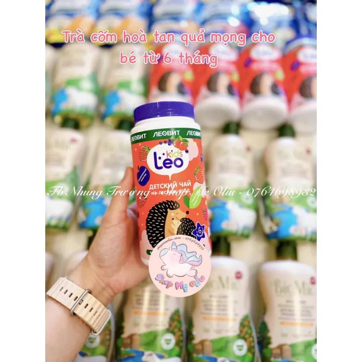 Trà cốm hoà tan LeoKids nội địa Nga vị trái cây,hoa cúc,dâu rừng cho bé từ 6 tháng 200g