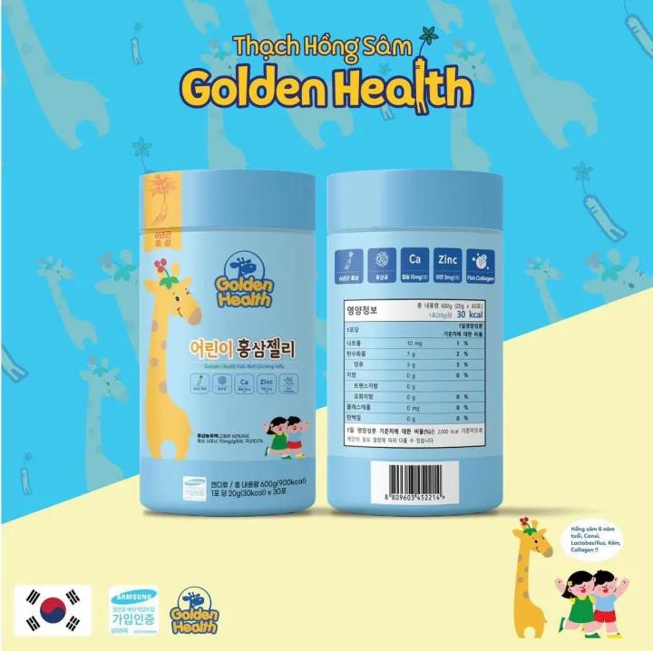 THẠCH HỒNG SÂM BỔ SUNG VITAMIN CHO TRẺ EM HÀN QUỐC GOLDEN HEALTH KIDS RED GINSENG JELLY 20G x 30 GÓI