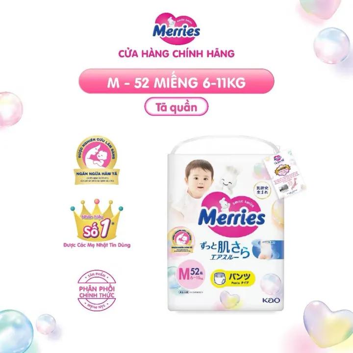 Tã/bỉm quần Merries Đủ Size M52/L44/XL38/XXL26 mới