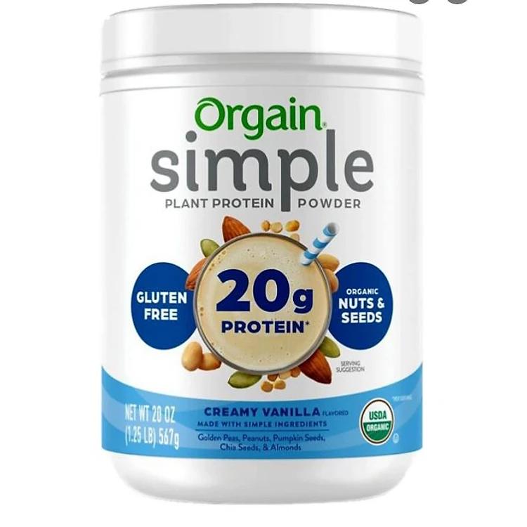 Bột Đạm Thực Vật Protein hữu cơ Orgain Simple Organic Protein Powder 567g Vị Vanilla