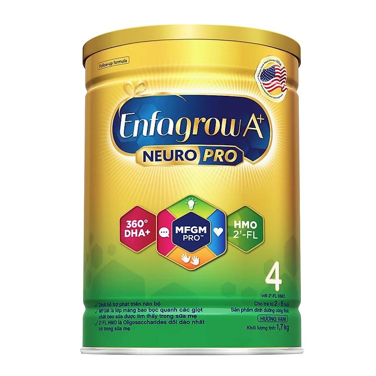 Sữa bột Enfagrow A+ Neuropro 4 1.7kg với DHA giúp phát triển não bộ cho trẻ từ 2–6 tuổi
