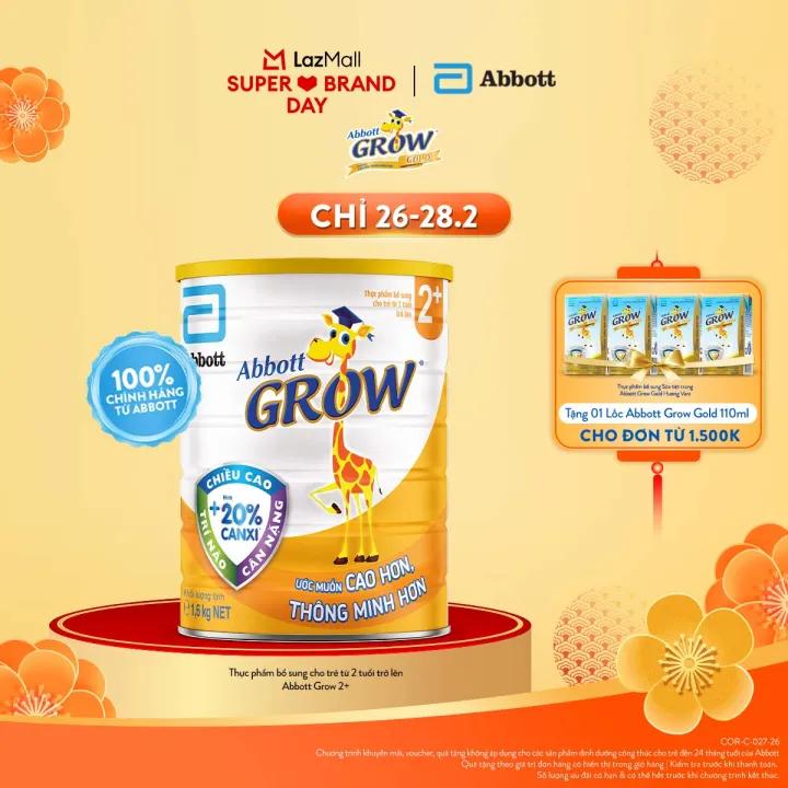 Sữa bột Abbott Grow 2+ Hương Vani 1.6kg