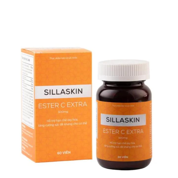 Sillaskin ESTER C EXTRA 500mg Bổ Sung Vitamin C Tăng Đề Kháng, Giúp Da Trắng Sáng Ngăn Ngừa Lão Hóa - 60v