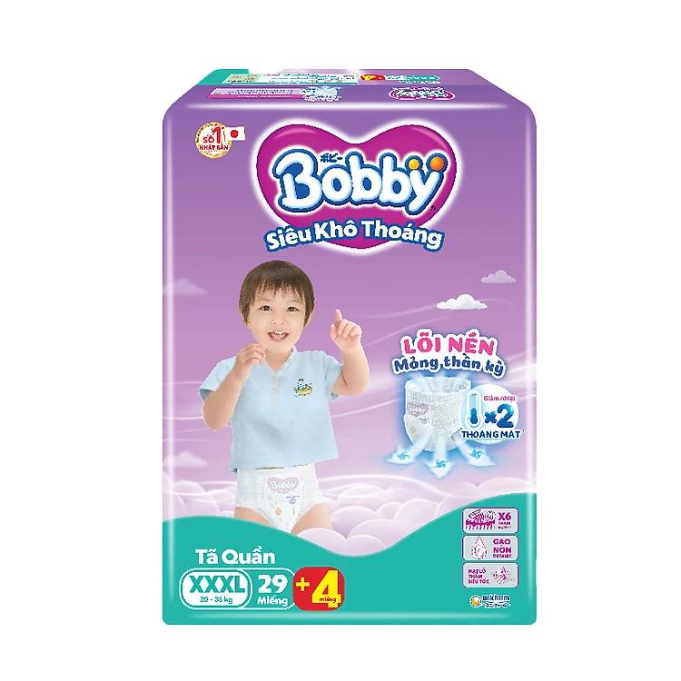 Tã quần Bobby Siêu Khô Thoáng - 100% Thoáng Khí Super Jumbo
