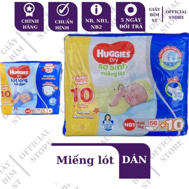 Miếng Lót Huggies Size Nb1 64, Nb2 40, Nb74 Tã Dán Lọt Lòng