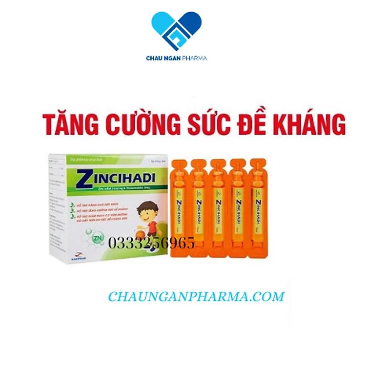 Siro tăng cường sức đề kháng ZINCIHADI Hadiphar Hộp 20 gói