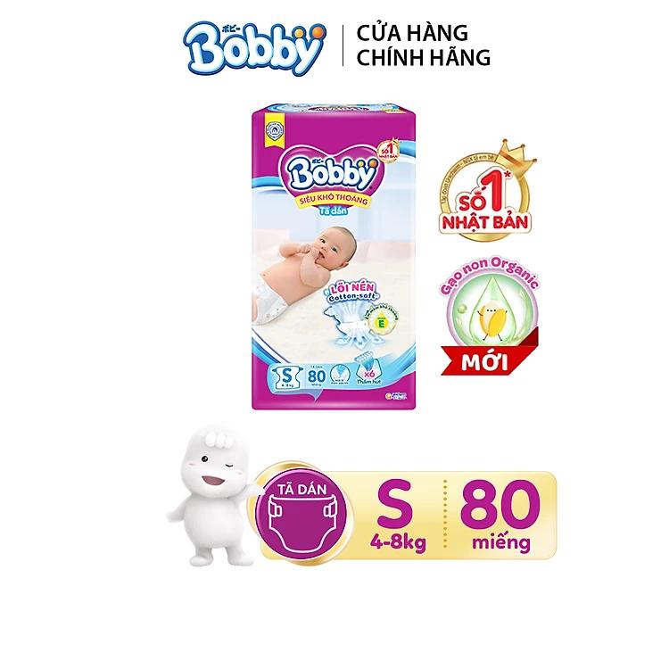 Tã Dán Bobby Sơ Sinh Siêu Thấm S80 (80 Miếng)