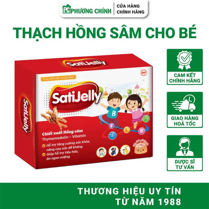 Thạch Hồng Sâm Cho Bé Meracine SatiJelly Hỗ Trợ Bé Ăn Ngon Miệng, Tăng Đề Kháng 30 Gói