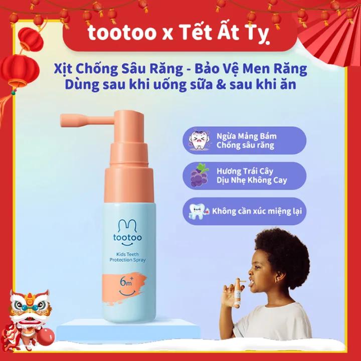 Xịt Chống Sâu Răng tootoo Cho Bé 6M+ Hương Nho Dịu Nhẹ Giảm Mùi Hôi Miệng Ngăn Ngừa Mảng Bám (Chai/15ml)