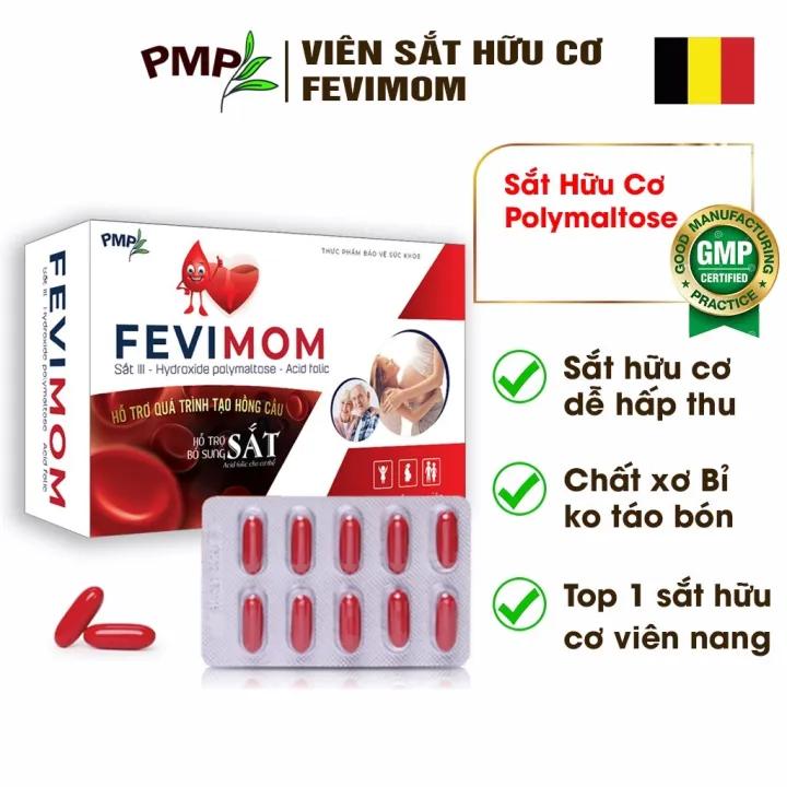Viên Sắt Cho Bà Bầu Fevimom PMP Bổ Sung Sắt Hữu Cơ Và Các Vitamin Thiết Yếu ( Hộp 30 Viên)