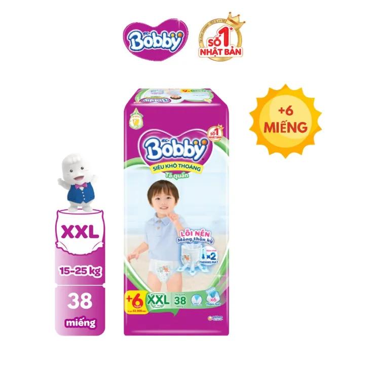 Tã/bỉm quần Bobby 3mm Super Jumbo Gạo non Giảm nhiệt XXL38