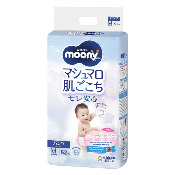 Tã quần Moony (M, 52 miếng)