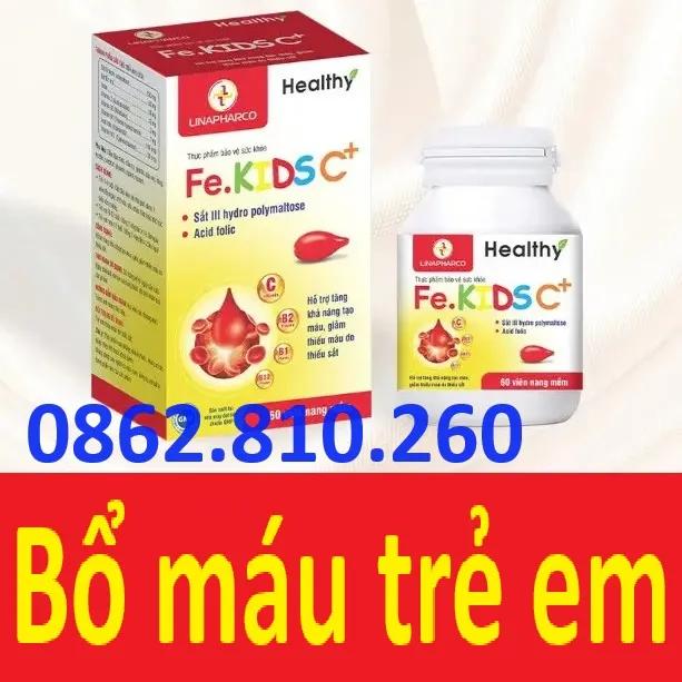 viên uống bổ máu trẻ em Fe.KIDS C+ hỗ trợ tăng khả năng tạo máu, giảm thiếu máu do thiếu sắt ở trẻ