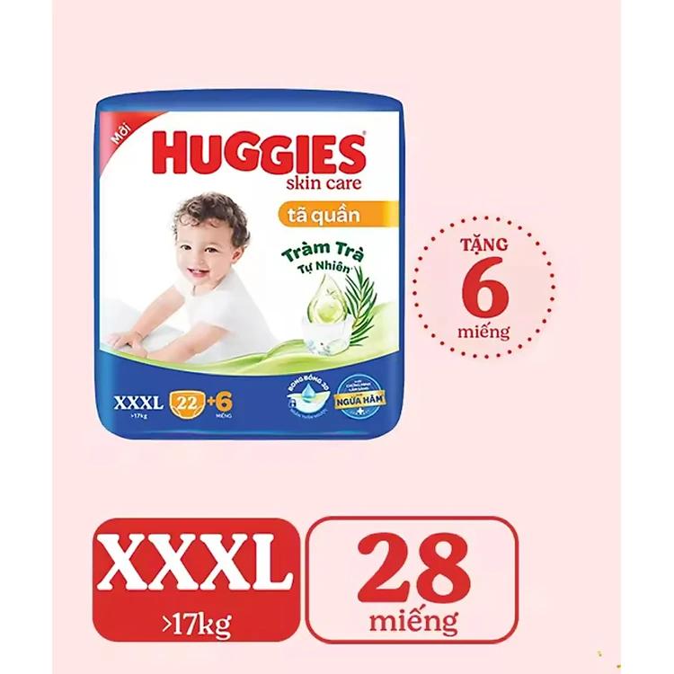 (22+6 Miếng/Gói) - Tã quần Huggies XXXL22 Tràm trà tự nhiên, ngừa hăm - Cho bé trên 17kg