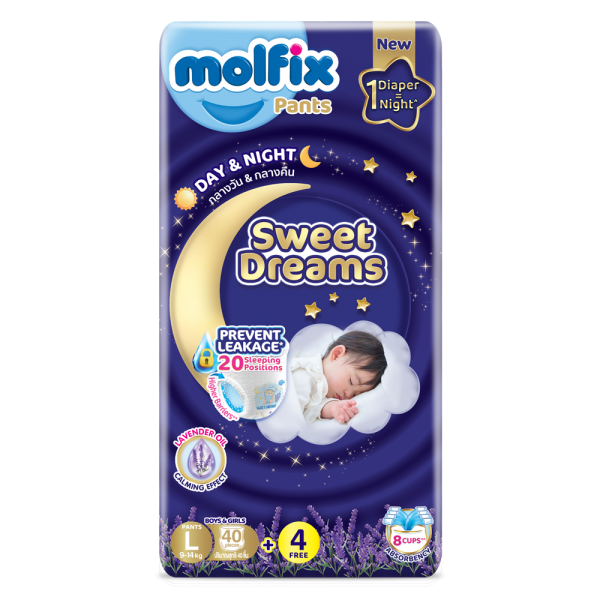Molfix tã quần Sweet Dreams size L (40+4) Jumbo